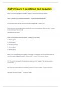 A&P 2 Exam 1 questions and answers