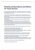 Nursing Jurisprudence and Ethics  for Texas Nurses 2023/2024
