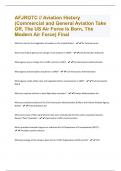 AFJROTC // Aviation History (Commercial and General Aviation Take Off, The US Air Force Is Born, The Modern Air Force) Final Exam |300  Questions and Answers(A+ Solution guide)