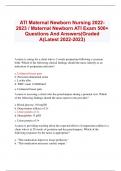 ATI Maternal Newborn Nursing2022- 2023 /Maternal Newborn ATI Exam 500+  QuestionsAnd Answers|Graded  A(Latest 2022-2023)