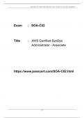 AWS Certified SysOps Administrator - Associate SOA-C02 Dumps