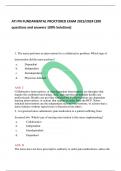 ATI PN FUNDAMENTAL PROCTORED EXAM 2023/2024 (200  questions and answers 100% Solutions)