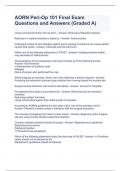 AORN Peri-Op 101 Final Exam Questions and Answers &lpar;Graded A&rpar;