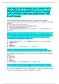 Med Surg Exam 4 Actual Exam Updated 2023- 2024 All Questions and 100% Correct Answer with Rationale/ Galen Med-Surg Exam 4 New  Latest Version