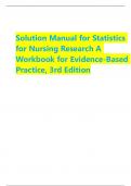 Solution Manual for Statistics for Nursing Research A Workbook for Evidence-Based Practice&comma; 3rd Edition 