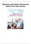 Test Bank for Maternity and Pediatric Nursing 4th Edition Ricci Kyle Carman| Test Bank 100% Veriﬁed Answers