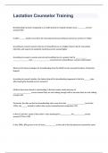 Lactation Counselor Training exam with 100&percnt; correct answers