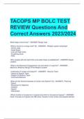 TACOPS MP BOLC TEST  REVIEW Questions And  Correct Answers 2023/2024