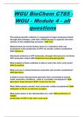 WGU BioChem C785 - WGU - Module 4 - all questions