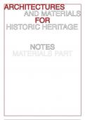 Class notes -  Architectures and Materials For Historic Heritage - Material Part