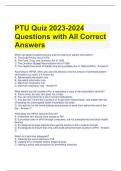 PTU Quiz 2023-2024 Questions with All Correct Answers 