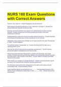 NURS 160 Exam Questions with Correct Answers 