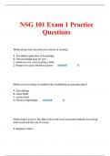 NSG 101 Exam 1 Practice Questions 2023/2024