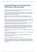 Louisiana Property & Casualty Exam - PSI & Exam 100&percnt; Accurate