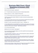 Business Math Exam 3 Book Questions & Answers 2023