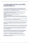 Louisiana State Insurance Laws &lpar;P&C Exam&rpar;SCORED A&plus;&rpar;