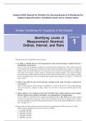 Solution REAL Manual for Statistics for Nursing Research A Workbook for Evidence-Based Practice&comma; 3rd Edition Susan Grove&comma; Daisha Cipher