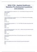 WGU C784 - Applied Healthcare Statistics Pre-Assessment questions and answers&period;