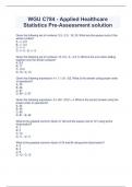 WGU C784 - Applied Healthcare Statistics Pre-Assessment solution