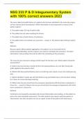 NSG 233 P & D Integumentary System with 100&percnt; correct answers 2023