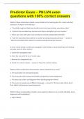 Predictor Exam &ndash; PN&sol; LVN exam questions with 100&percnt; correct answers