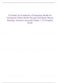 TEST BANK FOR FOUNDATION OF POPULATION HEALTH FOR COMMUNITY PUBLIC HEALTH NURSING 5TH EDITION Marcia STANHOPE; Jeanette Lancaster| Chapter 1-32 Complete Guide| Test Bank 100% Veriﬁed Answers 