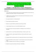 Test Bank for Information Technology Project Management 7th Latest Editionby Kathy 100&percnt; Complete Solution 