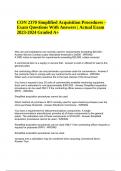 CON 2370 Simplified Acquisition Procedures: Exam Questions With Answers Latest Update 2023-2024 | 100% Correct