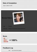 Brenda Patton - Feedback Log & Score Age: 18 years Diagnosis: Rupture of membranes. Labor assessment Score 0 0 0 100%