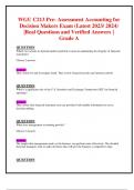  WGU C213 Final Exam&comma;Object Assessment &comma;Pre-Assessment &colon;  Accounting for Decision Makers Exams &vert;Real Questions and Verified Answers &vert; A Grade &lpar;Latest 2023&sol; 2024 UPDATES BUNDLED TOGETHER&rpar;      Package deal 