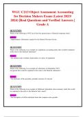 WGU C213 Object Assessment Accounting for Decision Makers Exam &lpar;Latest 2023&sol;  2024&rpar; &vert;Real Questions and Verified Answers &vert; Grade A 