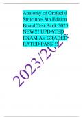 Anatomy of Orofacial Structures 8th Edition Brand Test Bank 2023 NEW&excl;&excl;&excl; UPDATED EXAM A&plus; GRADED RATED PASS&excl;&excl;&excl;