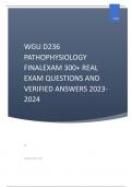 WGU D236 PATHOPHYSIOLOGY FINAL EXAM 300+ REAL EXAM QUESTIONS AND VERIFIED ANSWERS