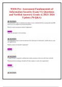 W836 Pre- Assessment Fundamentals of Information Security Exam V1&vert; Questions  and Verified Answers&vert; Grade A&vert; 2023&sol; 2024 Update &lpar;70 Q&A&rpar; 