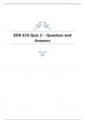 EDR 610 Quiz 2 – Question and Answers