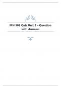 MN 502 Quiz Unit 2 – Question with Answers.