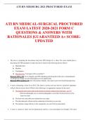 ATI RN MEDICAL-SURGICAL PROCTORED  EXAM LATEST 2020-2021 FORM C  QUESTIONS & ANSWERS WITH  RATIONALES |GUARANTEED A+ SCORE:  UPDATED