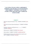 CALT FINAL EXAM LATEST (2 DIFFERENT  VERSIONS)2022-2024 REAL EXAM QUESTIONS  ANDCORRECT ANSWERS/CALT STUDY  GUIDE LATEST 2022-2024 | 100% COMPLETE  STUDY GUIDE