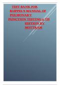 TEST BANK FOR RUPPEL&rsquo;S MANUAL OF PULMONARY FUNCTION TESTING 11 TH EDITION BY MOTTRAM&period;