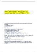  Health Assessment Remediation #1 questions and answers 100% verified.