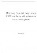 Med surg hesi exit exam latest 2022 test bank with rationales complete a guide