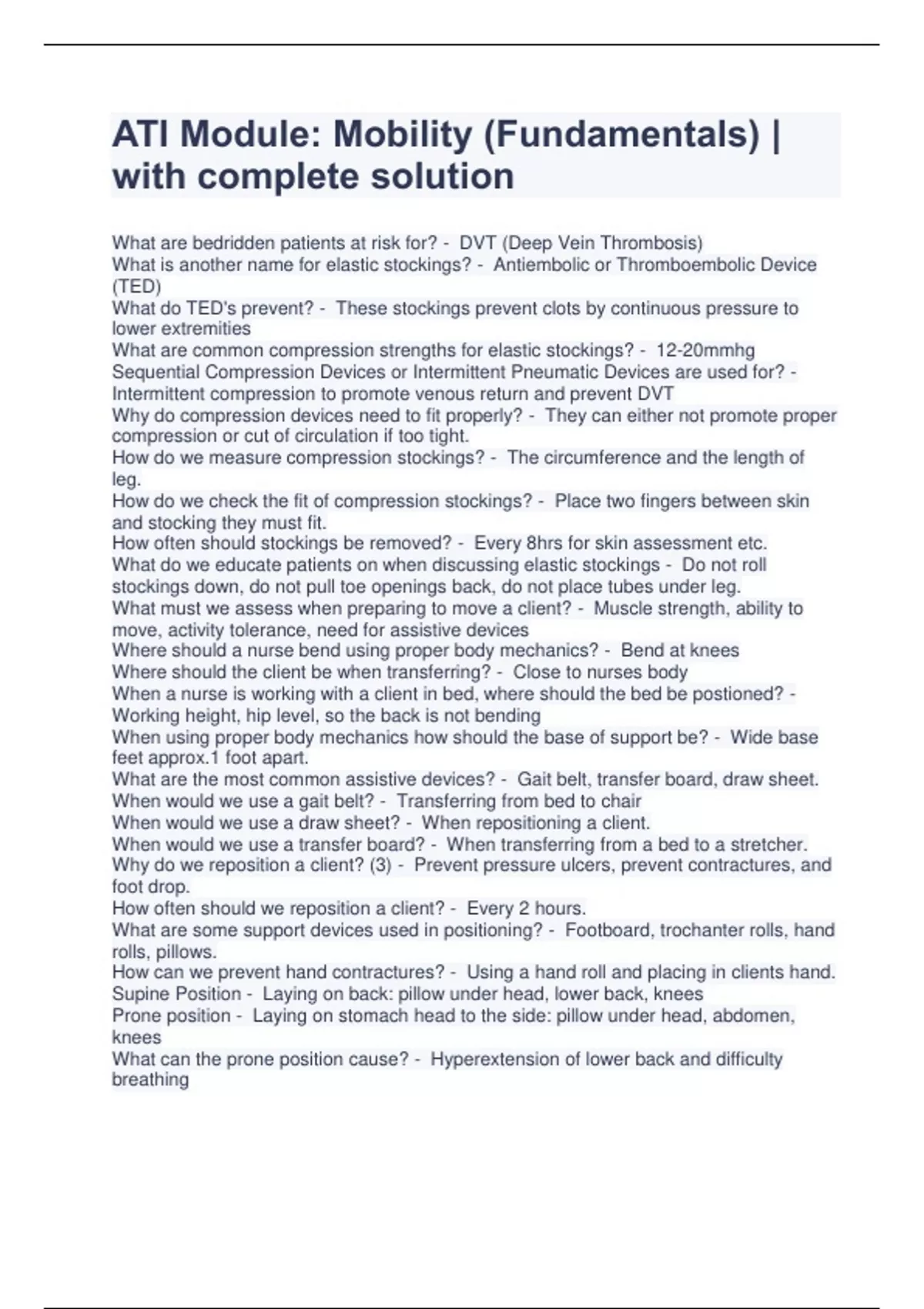 ATI Module Mobility (Fundamentals) with complete solution ATI