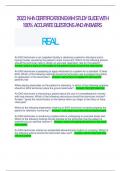 2023 NHA CERITIFICATION EXAM STUDY GUIDE WITH 100&percnt; ACCURATE QUESTIONS AND ANSWERS