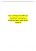 WGU C715 Organizational Behavior Student Portal Coaching Report &lpar;Actual Test&rpar; Latest Update  &lpar;Already Graded A&plus;&rpar;