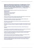 National Pesticide Applicator Certification Core Manual Study Notes&sol; Questions And Answers