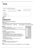 AQA AS CHEMISTRY Paper 2 QUESTION PAPER 2023: Organic and Physical Chemistry