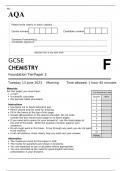 AQA GCSE CHEMISTRY Foundation Tier Paper 2 QUESTION PAPER 2023
