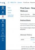 Portage Learning BIOD 152 Final Exam 