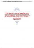 TEST BANK FOR  FUNDAMENTALS OF NURSING 9TH EDITION BY CRAVEN