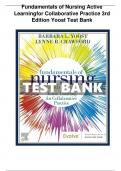 Test Bank For Fundamentals of Nursing: Active Learning for Collaborative Practice 3rd Edition by Barbara L Yoost Chapter 1-42|Complete Guide A+
